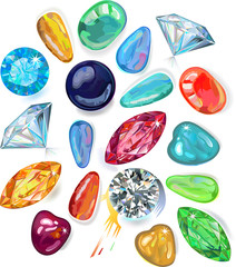 Array of precious stones. Vector Illustration, EPS8 © Anna Rassadnikova