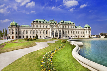 beautiful Belvedere castle, Vienna - obrazy, fototapety, plakaty