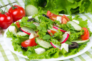 Salad with fresh vegetables