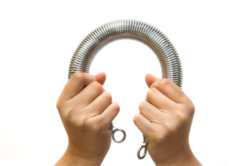Hand pulling coil springs expander