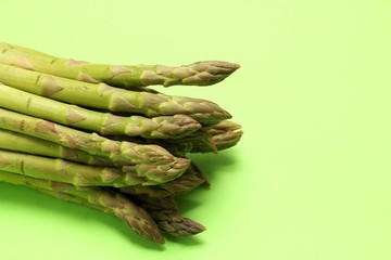 Asparagus on green background