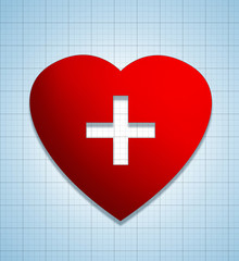 Obraz premium heart shape sign with cross