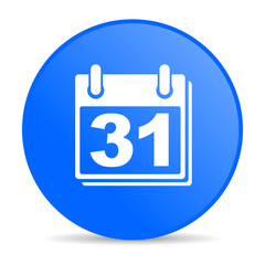 calendar blue circle web glossy icon
