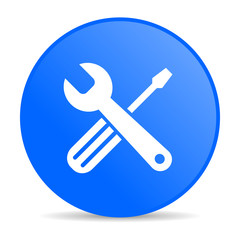 tools blue circle web glossy icon