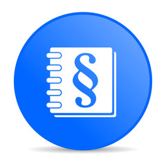 law blue circle web glossy icon