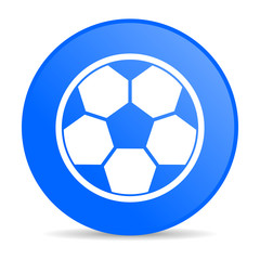 Fototapeta premium soccer blue circle web glossy icon