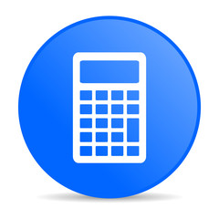 calculator blue circle web glossy icon