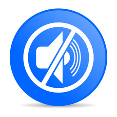 mute blue circle web glossy icon