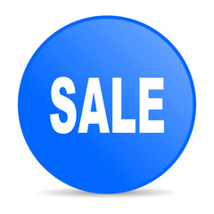 sale blue circle web glossy icon