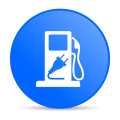 fuel blue circle web glossy icon