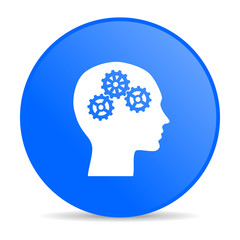 head blue circle web glossy icon
