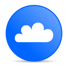 weather forecast blue circle web glossy icon