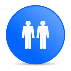couple blue circle web glossy icon