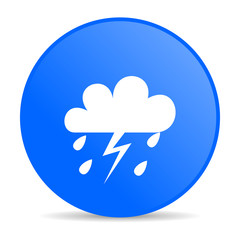weather forecast blue circle web glossy icon