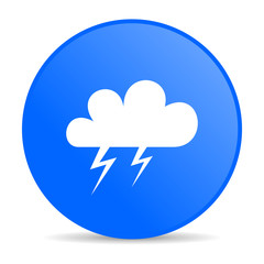 weather forecast blue circle web glossy icon