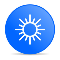 sun blue circle web glossy icon