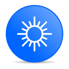 sun blue circle web glossy icon