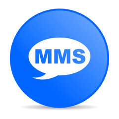 mms blue circle web glossy icon