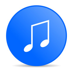 music blue circle web glossy icon