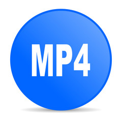 mp4 blue circle web glossy icon