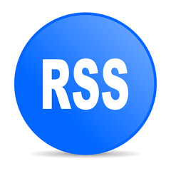 rss blue circle web glossy icon