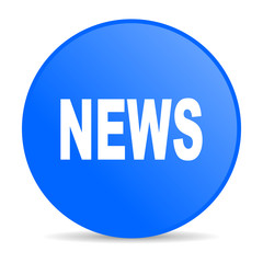 news blue circle web glossy icon