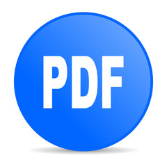 pdf blue circle web glossy icon