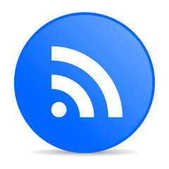 rss blue circle web glossy icon