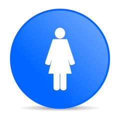 woman blue circle web glossy icon