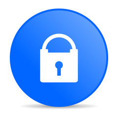 protect blue circle web glossy icon