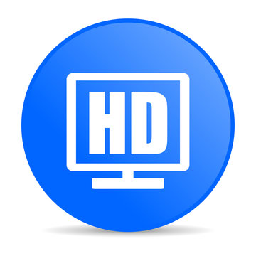 hd display blue circle web glossy icon
