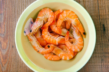 bowl with prawns
