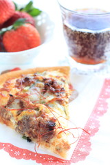  italian gourmet, beef and leek Pizza and cola