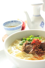 Chinese cuisine, simmered beef tendon and noodles