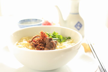 Chinese cuisine, simmered beef tendon and noodles