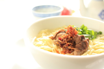 Chinese cuisine, simmered beef tendon and noodles
