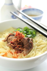 Chinese cuisine, simmered beef tendon and noodles