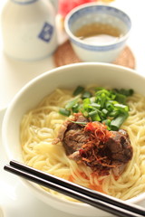 Chinese cuisine, simmered beef tendon and noodles