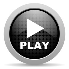 play black circle web glossy icon
