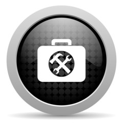 toolkit black circle web glossy icon