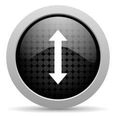 arrows black circle web glossy icon
