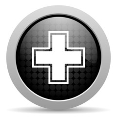 pharmacy black circle web glossy icon