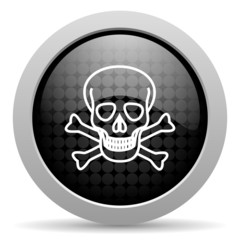 skull black circle web glossy icon
