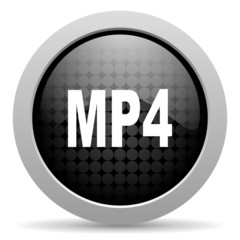 mp4 black circle web glossy icon