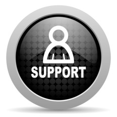 support black circle web glossy icon