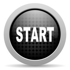 start black circle web glossy icon