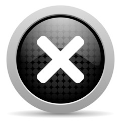 Obraz premium cancel black circle web glossy icon