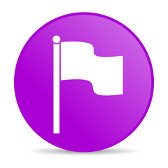 flag violet circle web glossy icon