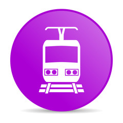 train violet circle web glossy icon