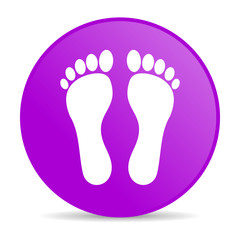 footprint violet circle web glossy icon